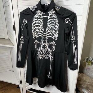 Modern Hero Skeleton Long Sleeve Mini Dress Bodycon Halloween Women's Junior Med